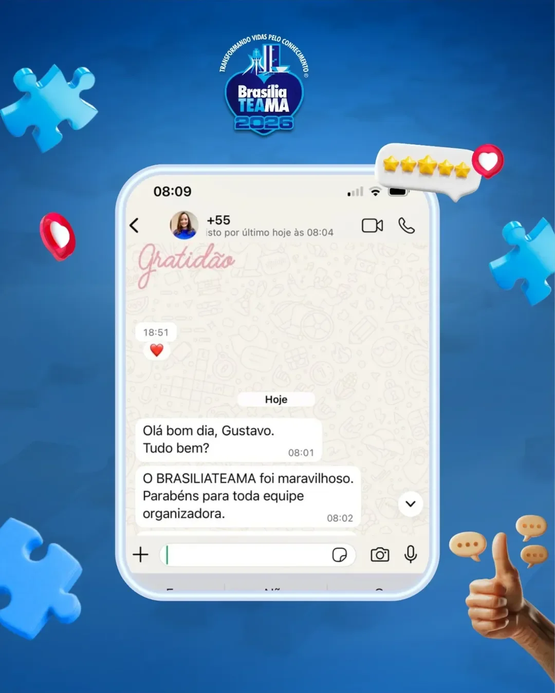 Feedback de participante do Brasília TEAMA 2026