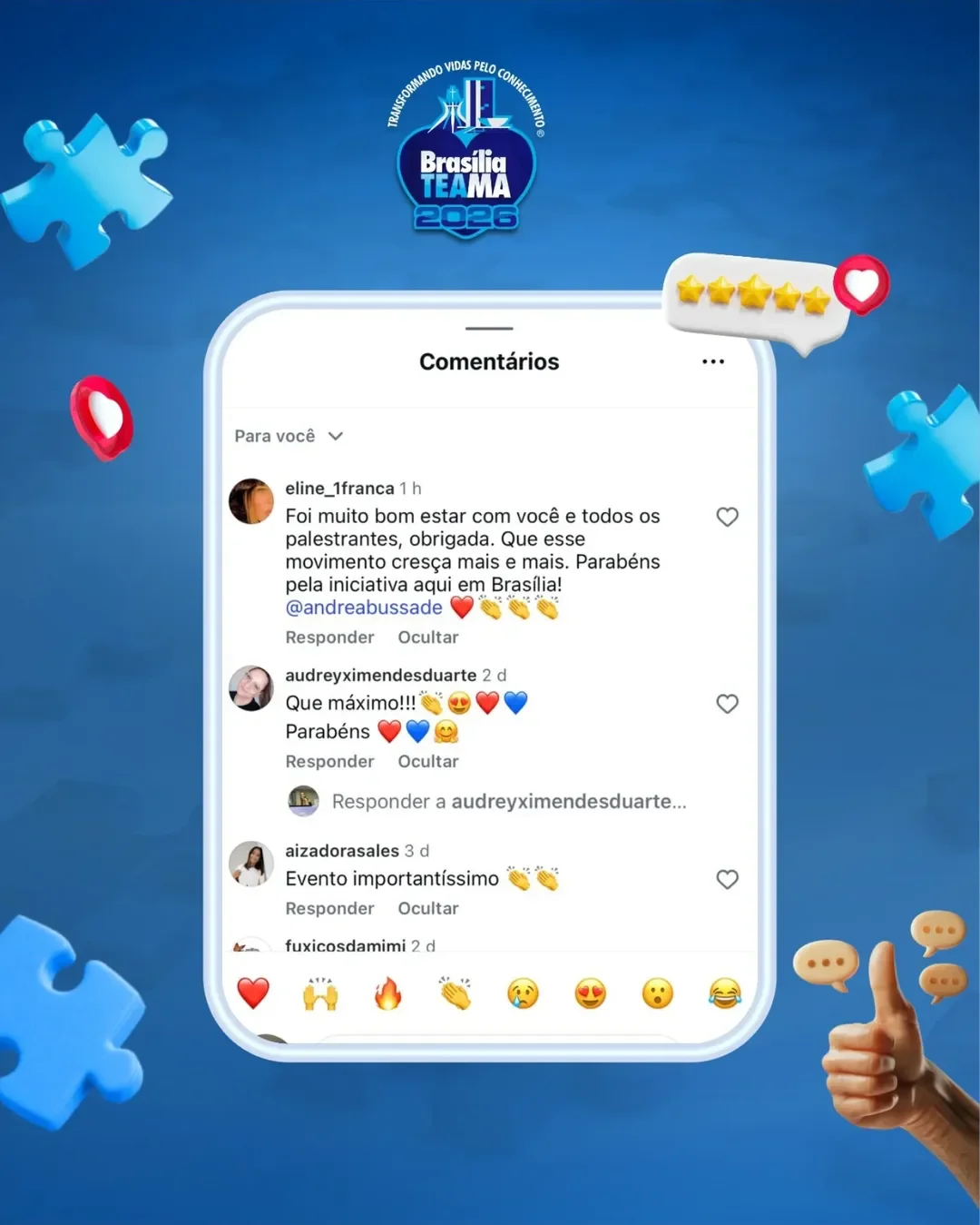 Feedback de participante do Brasília TEAMA 2026