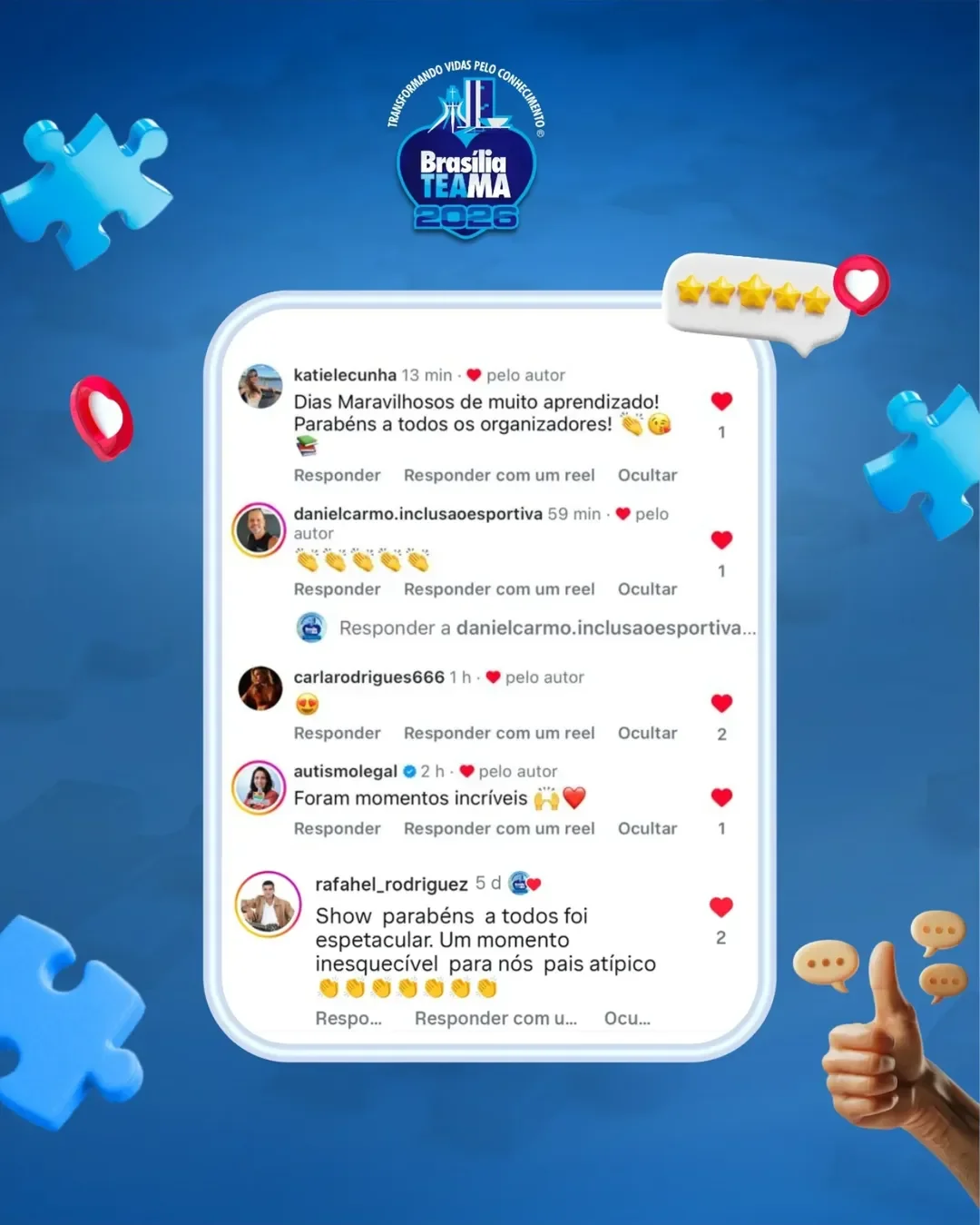 Feedback de participante do Brasília TEAMA 2026