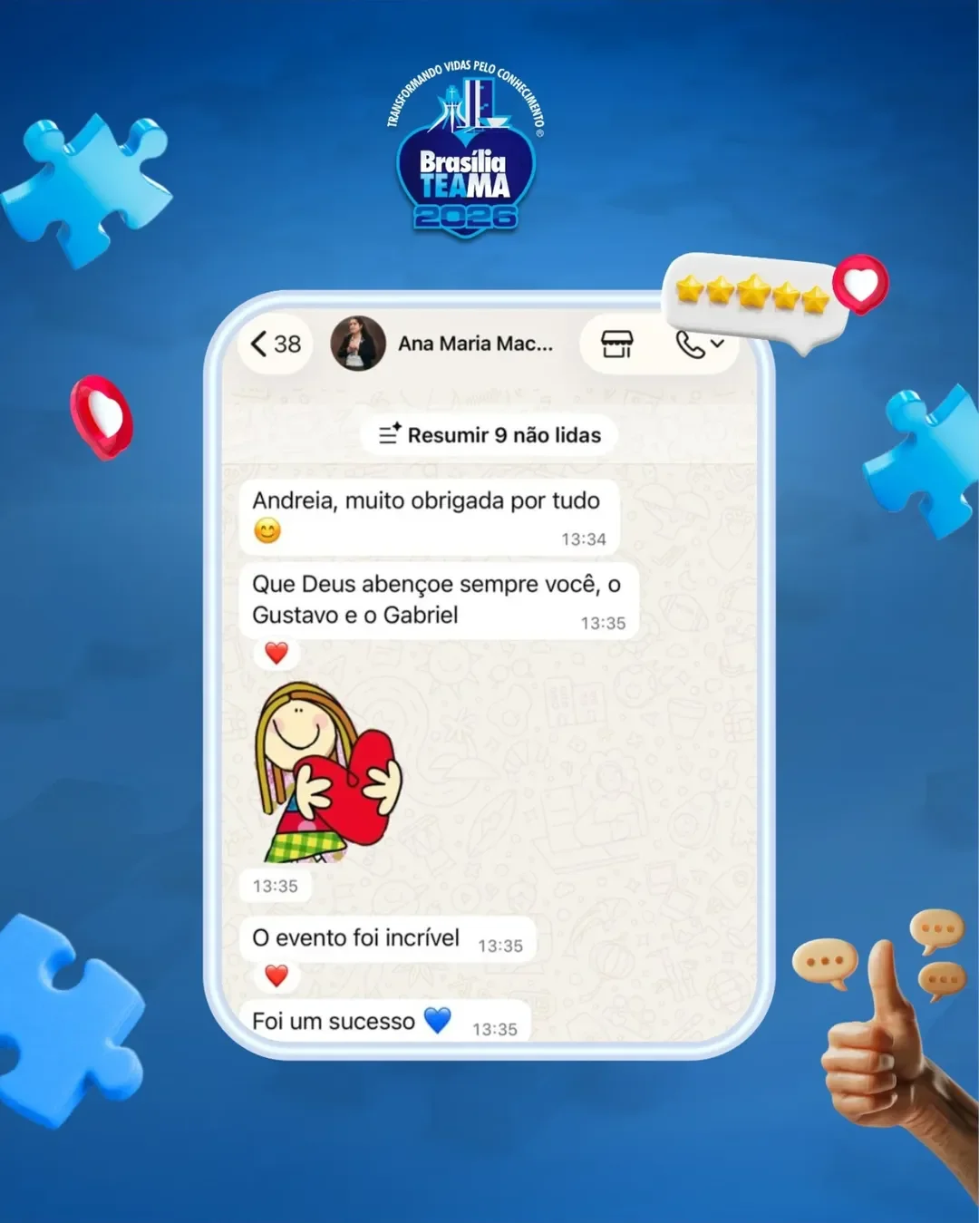 Feedback de participante do Brasília TEAMA 2026